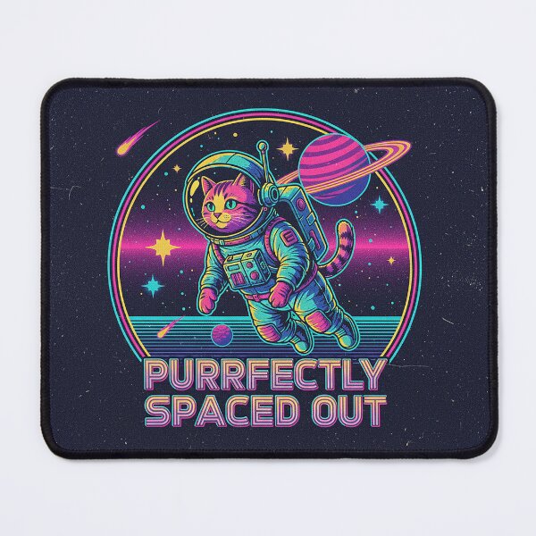 Item preview, Purrfectly Spaced Out Cat Synthwave Astronaut Art designed and sold by HoopeStylee.