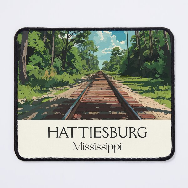 Item preview, Hattiesburg Mississippi Railroad | Pine Belt Tracks Art Print designed and sold by TuncGK.