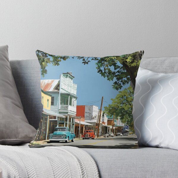 Item preview, Kosciusko Mississippi Main Street | Nostalgic Town Art Print designed and sold by TuncGK.