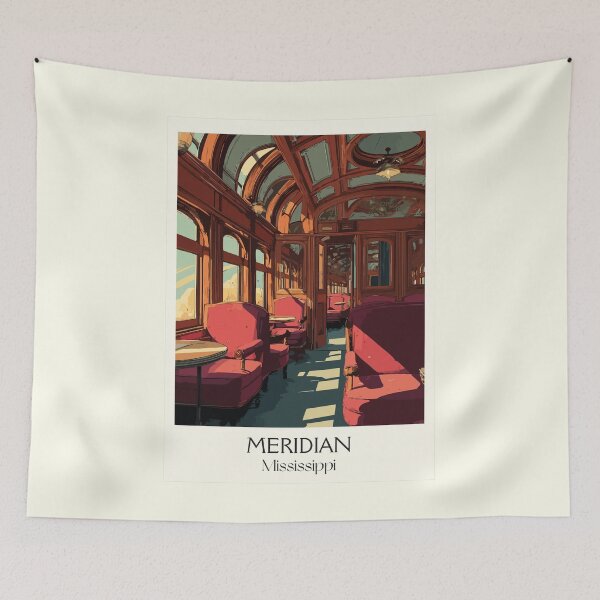 Item preview, Meridian Mississippi Railway | Vintage Train Car Art Print designed and sold by TuncGK.