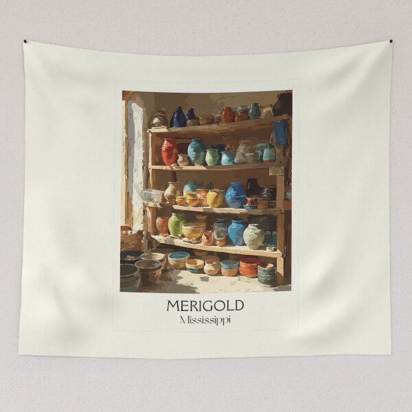 Item preview, Merigold Mississippi Pottery | Artisan Crafts Art Print designed and sold by TuncGK.