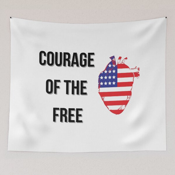 Aperçu de l'œuvre "American courage Patriotic Heart Design" créée et vendue par USAHeartShop.