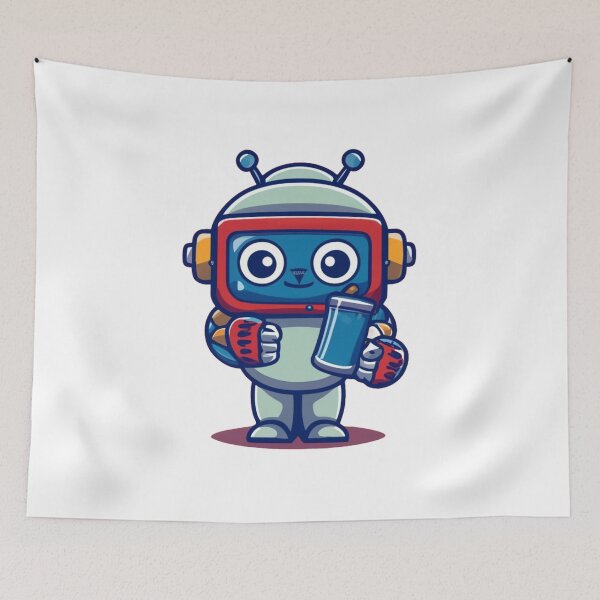Item preview, Cute Green and Blue Robot Cartoon – Fun Sci-Fi Character Design designed and sold by Cultradesign.