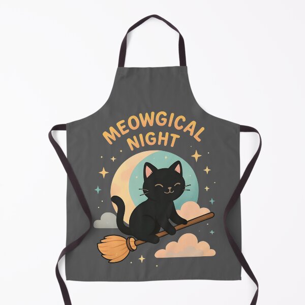 Item preview, Meowgical Night Cute Black Cat Broomstick Design designed and sold by Dantin.