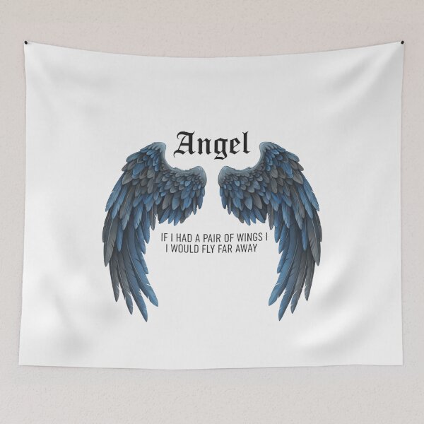 Item preview, Angel Wings Aesthetic T-Shirt | Gothic Blue Feather Wings Quote Design designed and sold by KBDesignLab.