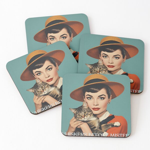 Item preview, Vintage Pretty Retro Girl Cute Cat Catlover Whiskers Before Misters  designed and sold by Vintage City.