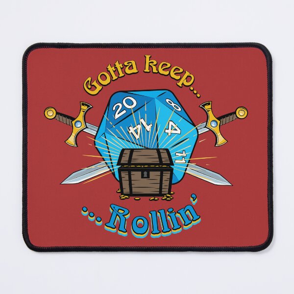 Item preview, Gotta Keep Rollin' 20 Sided Die designed and sold by Graphic Content Studio.