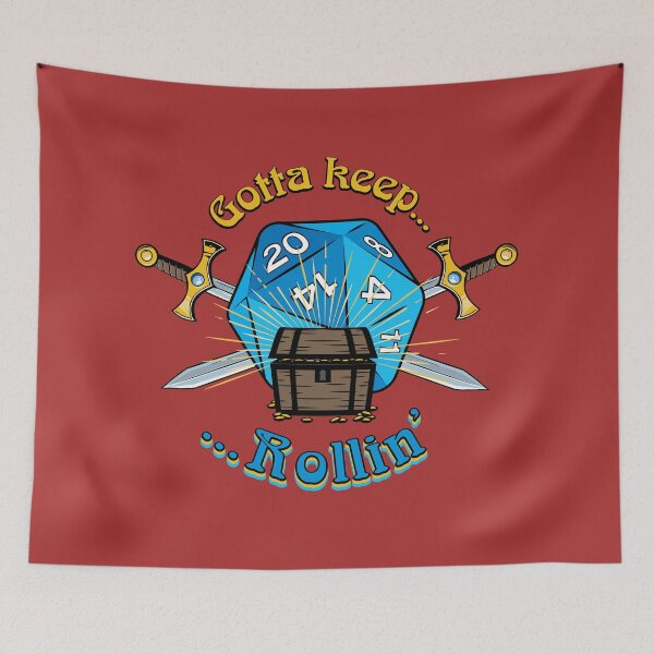 Item preview, Gotta Keep Rollin' 20 Sided Die designed and sold by Graphic Content Studio.