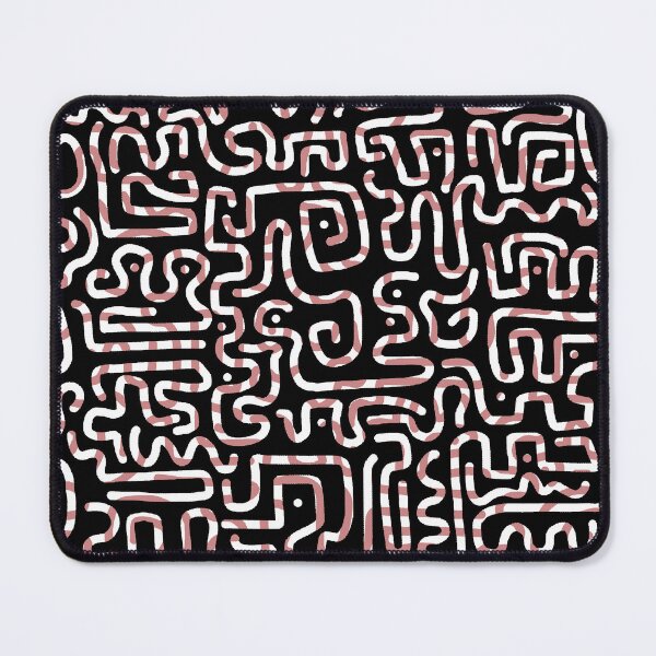 Item preview, Wiggle Woggle - Dusty Red - Dull Pink - Black White designed and sold by Fabricatemyart.