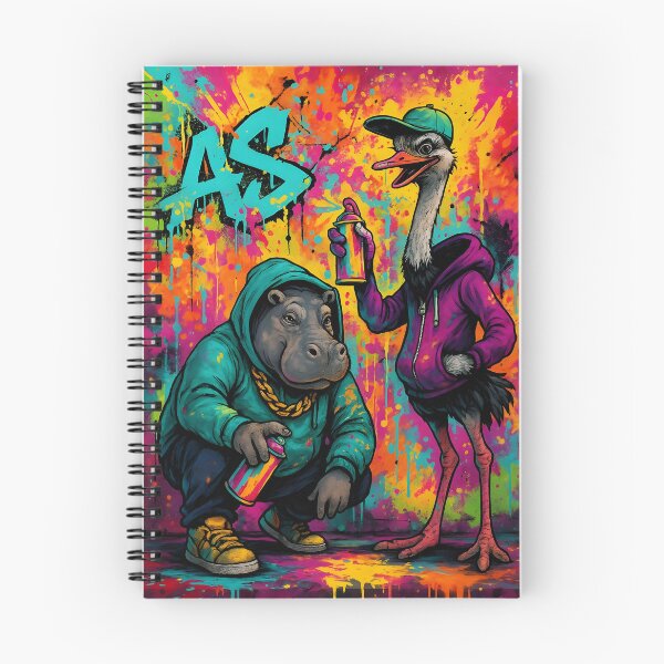 Item preview, Graffiti Duo – Hippo & Ostrich Street Art Sprayers designed and sold by Pixel-Up.
