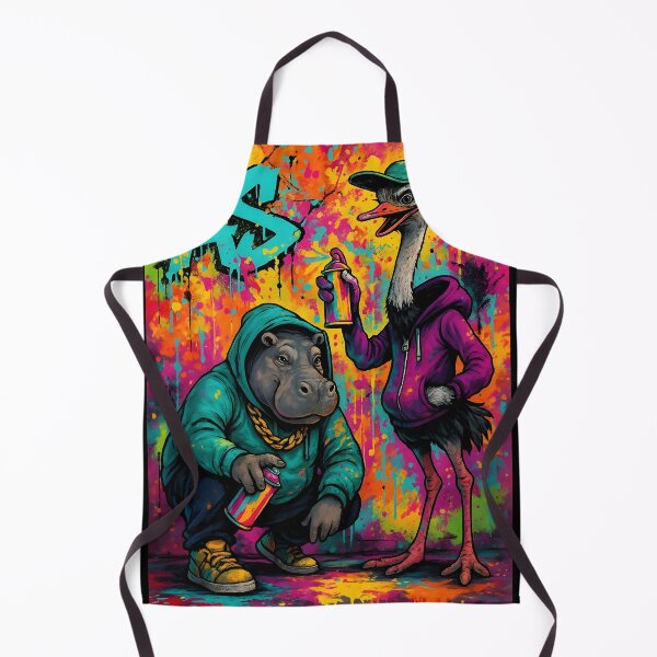Item preview, Graffiti Duo – Hippo & Ostrich Street Art Sprayers designed and sold by Pixel-Up.