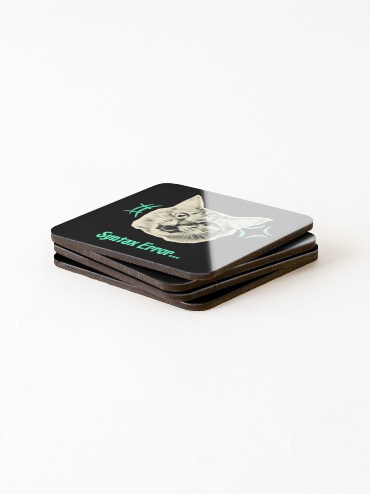 Thumbnail 4 of 5, Coasters (Set of 4), Syntax Error designed and sold by WolfidiusWear.