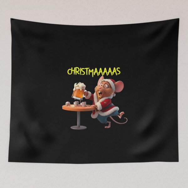 Item preview, Pixar-Style Zippy Mouse Santa Drinking Beer designed and sold by Zippy Creation.