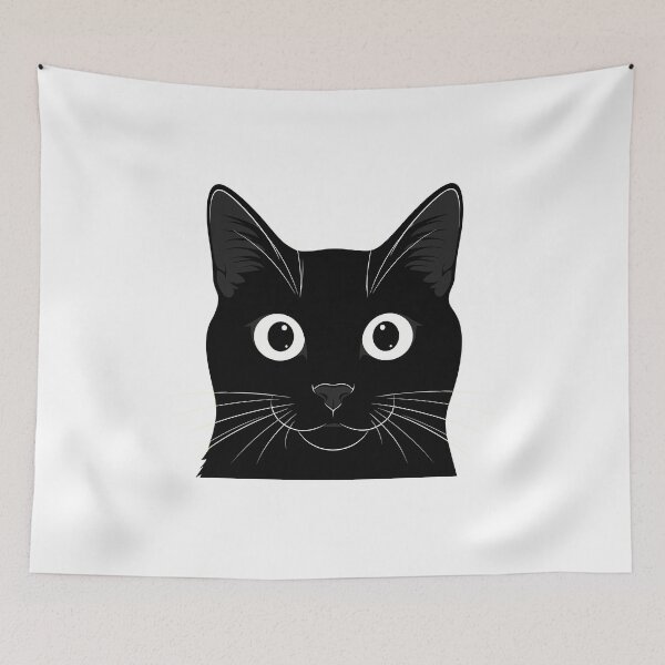 Item preview, Curious Black Cat Face Vector designed and sold by RGShirtWorks.