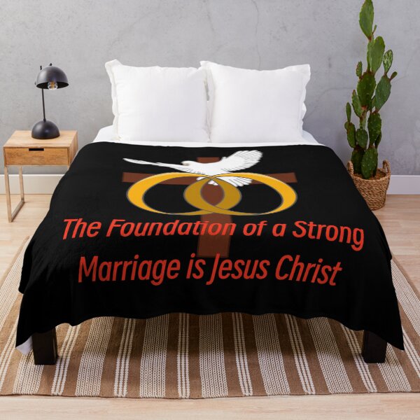 Item preview, A Strong Marriage is Built on Jesus (Gold Rings) (Black Edition) designed and sold by Dkdesign41.