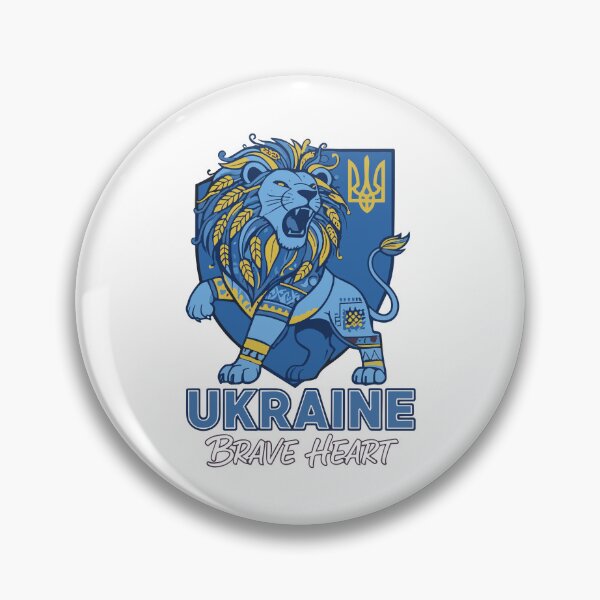 Item preview, Ukrainian Brave Heart Lion Emblem with Trident designed and sold by RGShirtWorks.