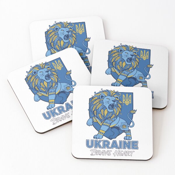 Item preview, Ukrainian Brave Heart Lion Emblem with Trident designed and sold by RGShirtWorks.