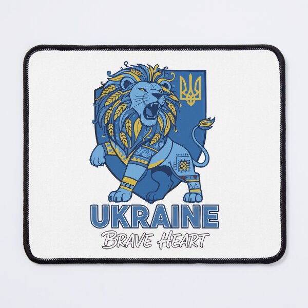 Item preview, Ukrainian Brave Heart Lion Emblem with Trident designed and sold by RGShirtWorks.