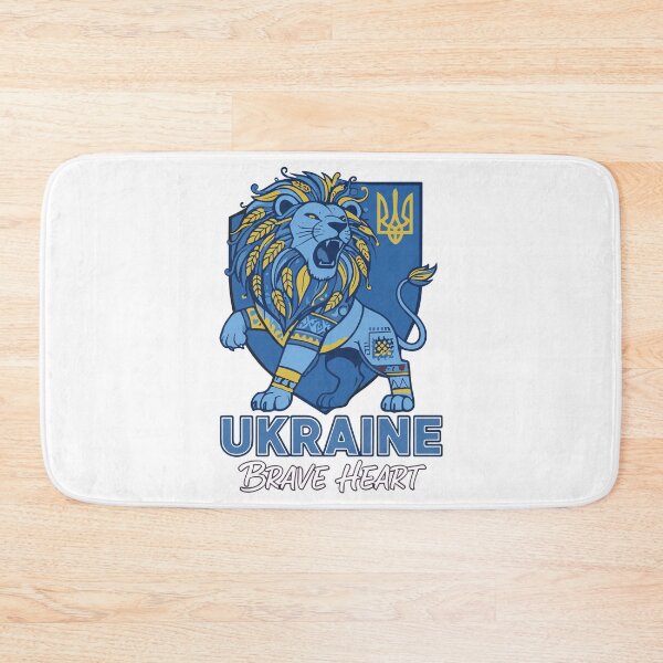 Item preview, Ukrainian Brave Heart Lion Emblem with Trident designed and sold by RGShirtWorks.