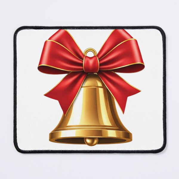 Item preview, Golden Christmas Bell Illustration with Red Ribbon Bow | Festive Holiday Decoration | Elegant Seasonal Art designed and sold by PixelVibe782.