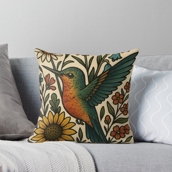Item preview, Native Pollinator Hummingbird Pollinators Retro Bird Vintage Garden designed and sold by Wild Blood Designs.