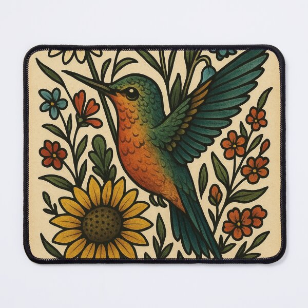 Item preview, Native Pollinator Hummingbird Pollinators Retro Bird Vintage Garden designed and sold by Wild Blood Designs.