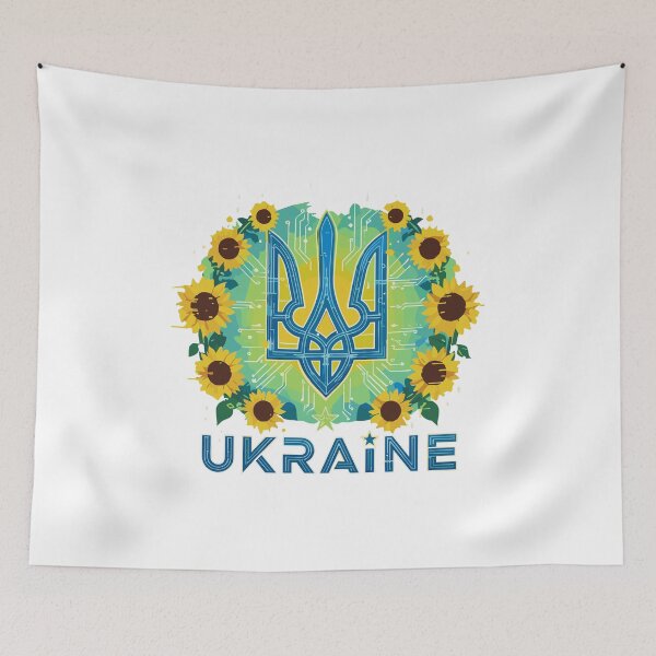 Item preview, Ukraine Trident, Sunflowers & Digital Circuitry designed and sold by RGShirtWorks.