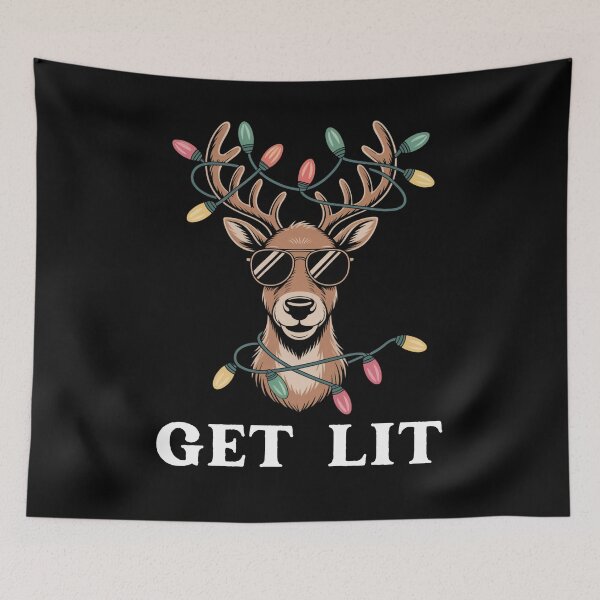 Item preview, Get Lit Reindeer with Christmas Lights Funny Holiday designed and sold by snowry.