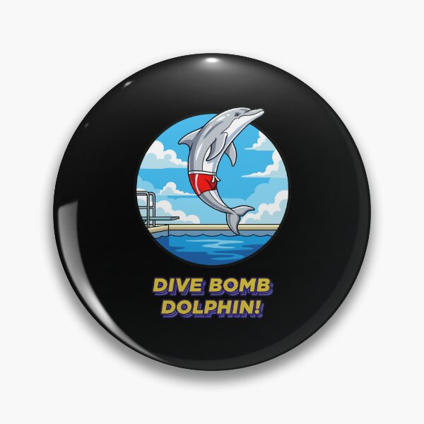 Item preview, Dive Bomb Dolphin Cartoon Illustration designed and sold by ML-Media.