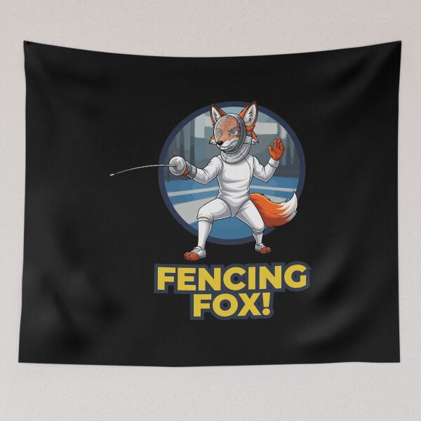 Item preview, Fencing Fox Cartoon Character with Epee designed and sold by RGShirtWorks.