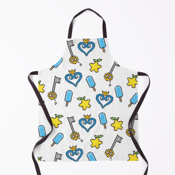 Item preview, 8-Bit Kingdom Hearts Pattern – Pixel Heart, Keyblade, Paopu Fruit & Sea Salt Ice Cream designed and sold by Beezy-Kneez.