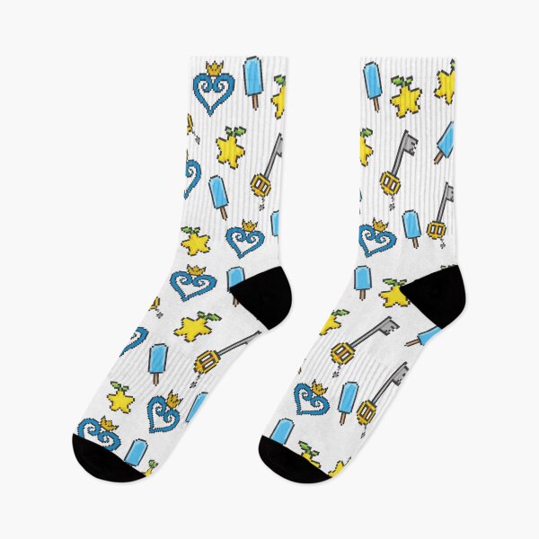 Item preview, 8-Bit Kingdom Hearts Pattern – Pixel Heart, Keyblade, Paopu Fruit & Sea Salt Ice Cream designed and sold by Beezy-Kneez.