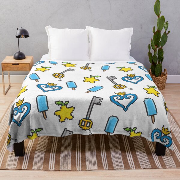 Item preview, 8-Bit Kingdom Hearts Pattern – Pixel Heart, Keyblade, Paopu Fruit & Sea Salt Ice Cream designed and sold by Beezy-Kneez.