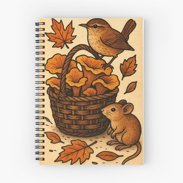 Artikelvorschau, Herbstliche Stimmung: Pilze sammeln im Retro-Stil, Herbstlaub, Vintage-Wandergeschenk entworfen und verkauft von Wild Blood Designs.