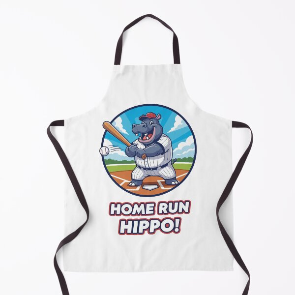 Artikelvorschau, Home Run Hippo Baseballspieler-Cartoon entworfen und verkauft von RGShirtWorks.