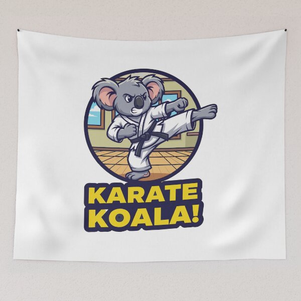 Item preview, Karate Koala Character with Kick and Text designed and sold by ML-Media.