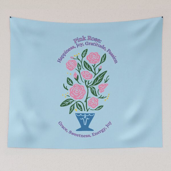 Item preview, Pink Flowers in Blue Vase designed and sold by Brickroad Dsigns.