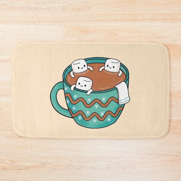 Item preview, Hot Cocoa Spa – Cute Marshmallows Chilling in Chocolate designed and sold by SidTastic .
