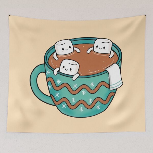 Item preview, Hot Cocoa Spa – Cute Marshmallows Chilling in Chocolate designed and sold by SidTastic .