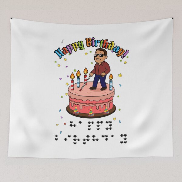 Item preview, Happy Birthday in Eyepatch Braille – Blind Party Graphic designed and sold by Eyepatch-Jacks.