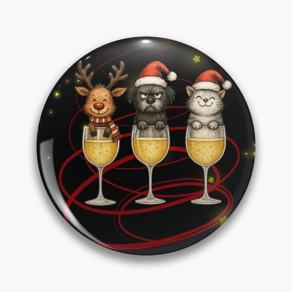 Item preview, Paws & Prosecco – Funny Christmas Cat and Dog Design designed and sold by zboro-art.