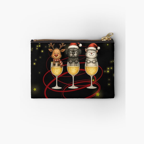 Item preview, Paws & Prosecco – Funny Christmas Cat and Dog Design designed and sold by zboro-art.