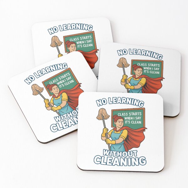 Item preview, No Learning Without Cleaning – Funny Janitor Superhero Back to School designed and sold by AlmaMoArt.