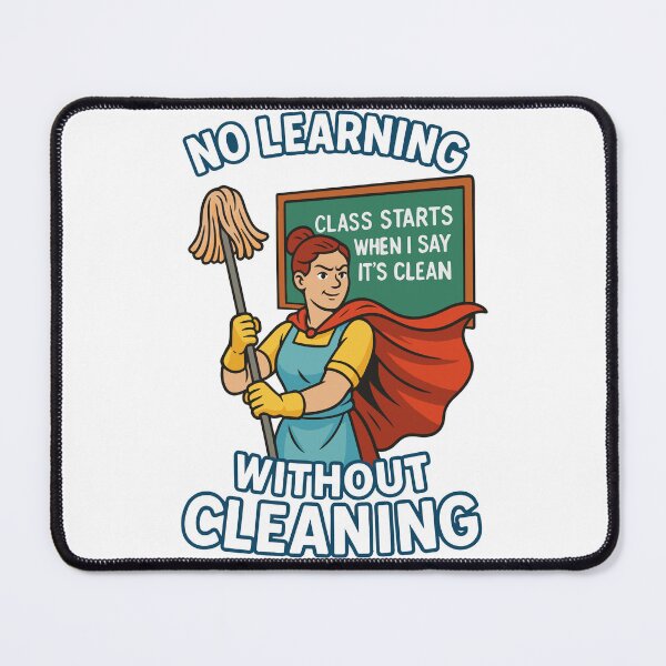 Item preview, No Learning Without Cleaning – Funny Janitor Superhero Back to School designed and sold by AlmaMoArt.
