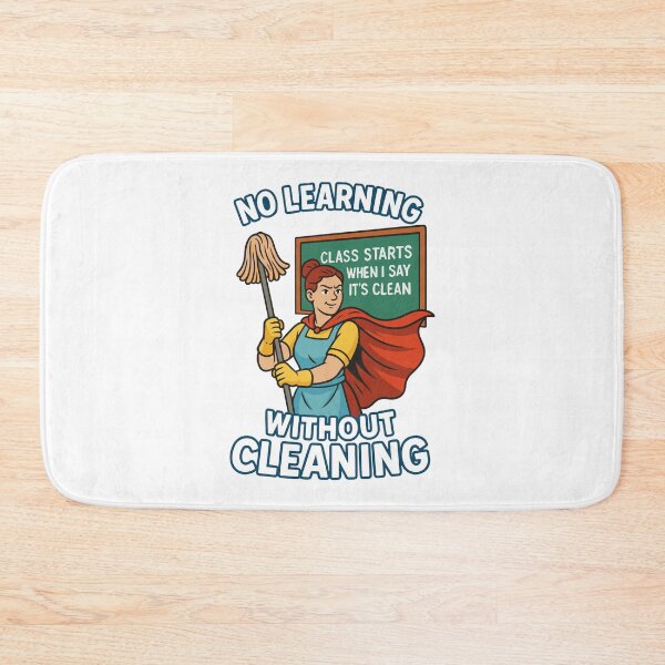 Item preview, No Learning Without Cleaning – Funny Janitor Superhero Back to School designed and sold by AlmaMoArt.