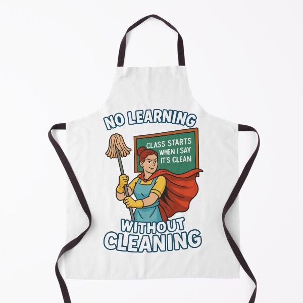 Item preview, No Learning Without Cleaning – Funny Janitor Superhero Back to School designed and sold by AlmaMoArt.