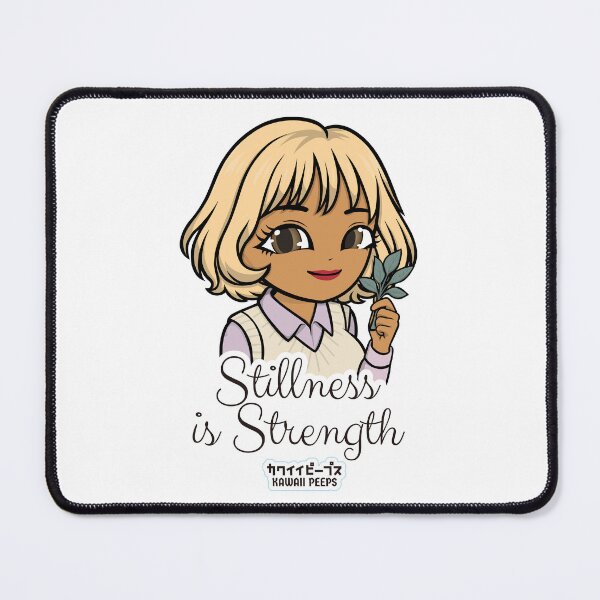 Item preview, Peaceful Kawaii "Stillness is Strength" Design – Soft Girl Aesthetic & Calm Mindfulness Art designed and sold by P-L-Sardines.