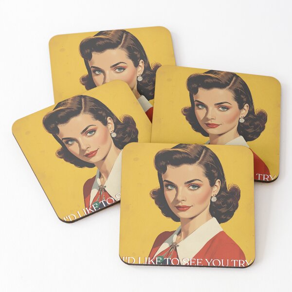 Item preview, Vintage Pretty Retro Girl I like to see you try designed and sold by Vintage City.