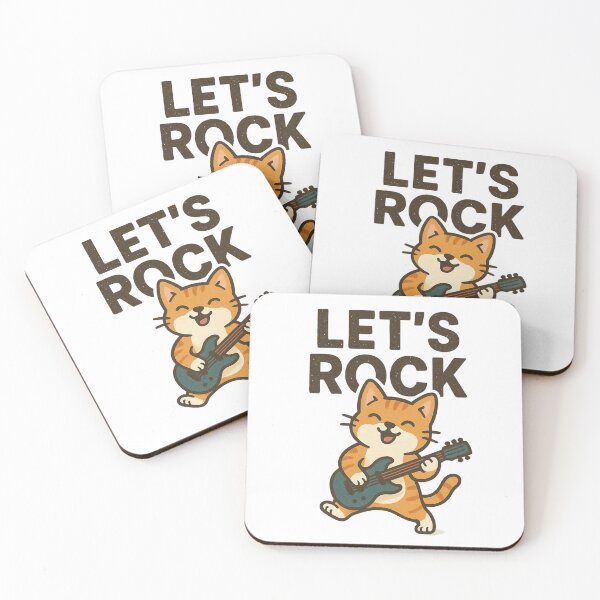Item preview, Funny Rock N Roll Cat Playing Guitar Cartoon Design. designed and sold by The-T-In-Retro.