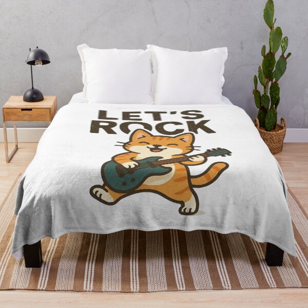 Item preview, Funny Rock N Roll Cat Playing Guitar Cartoon Design. designed and sold by The-T-In-Retro.